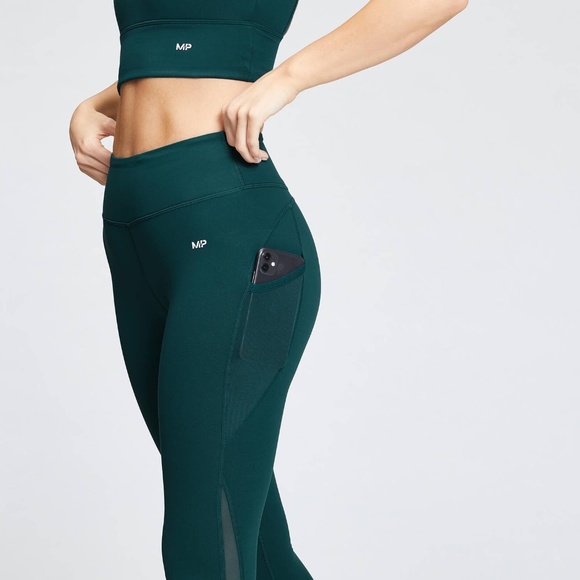 Women's Power Mesh Leggings - Deep Teal - Picture 1 of 4
